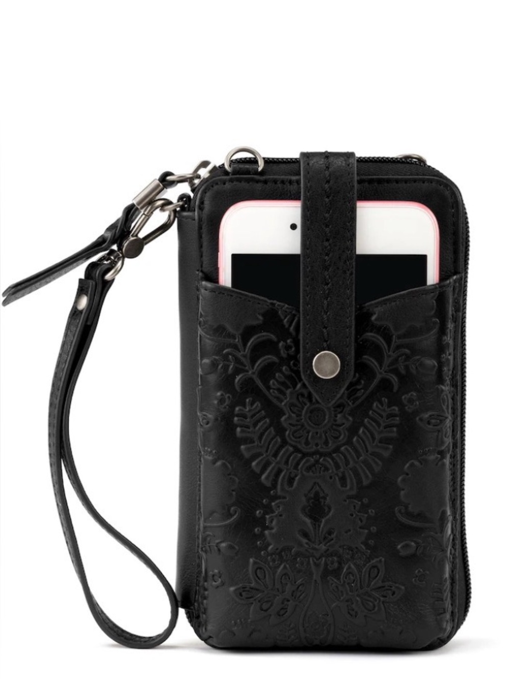 The Sak Silverlake Black Embossed Leather Phone Crossbody—missing wristlet - Picture 6 of 14